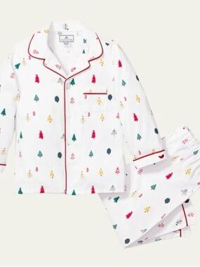 Petite Plume Merry Trees Christmas pajama set 3T EUC